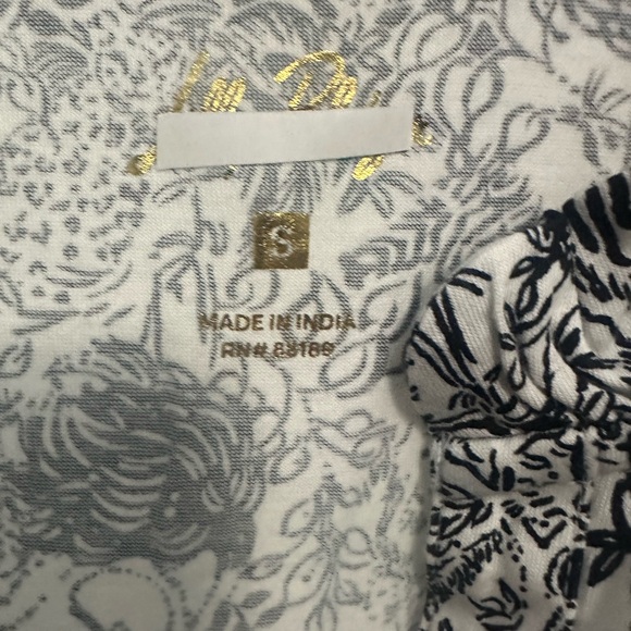 LILLY PULITZER Hayes Supima Cotton Onyx Bell Sleeve Shift Dress | Small - Picture 9 of 11